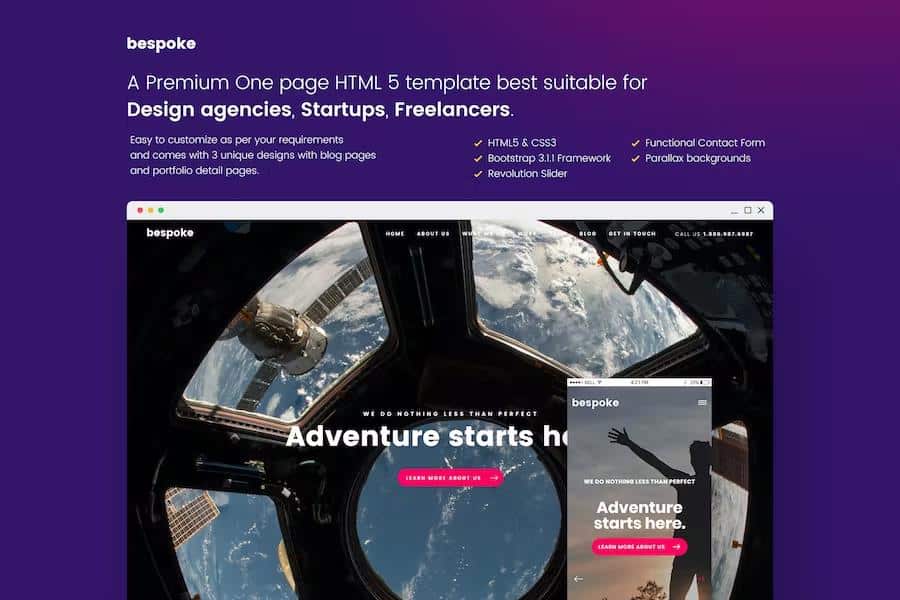 Bespoke One Page Creative HTML Template