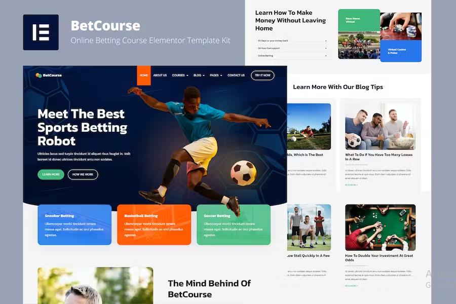 Preview image for BetCourse - Sports Betting and Prediction Course Elementor Template Kit