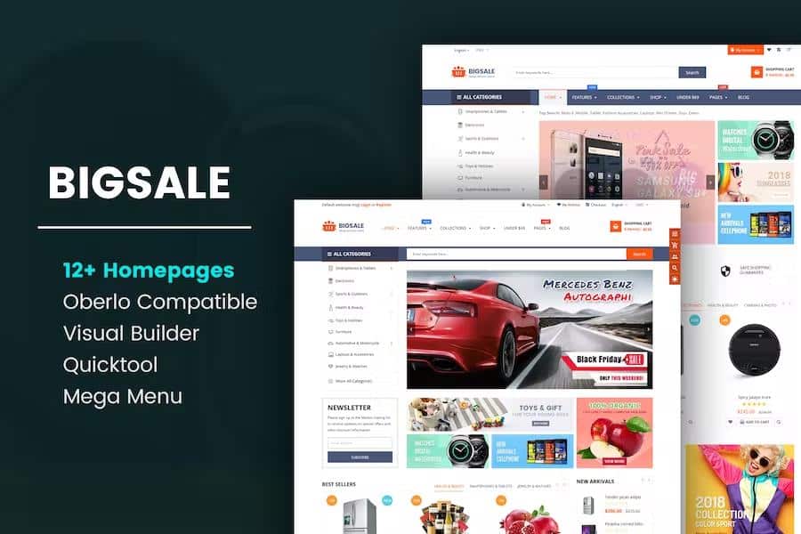 BigSale - The Clean, Minimal & Unlimited Bootstrap 4 Shopify Theme (12+ HomePages)