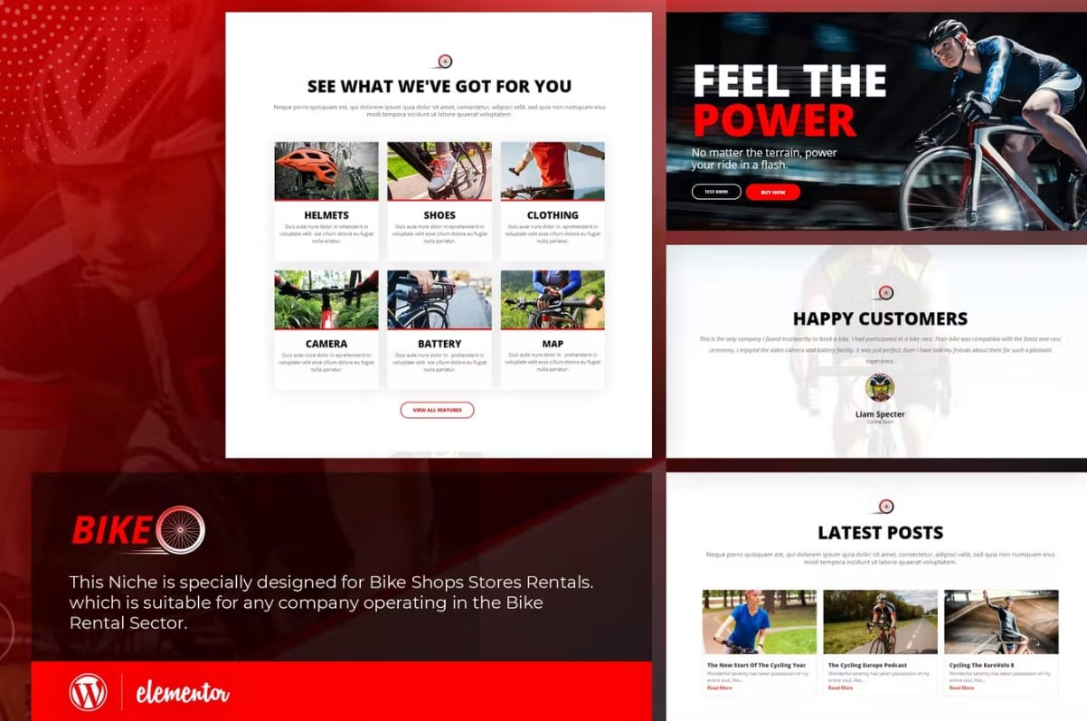 Bikeo - Cycling Club Elementor Template Kit