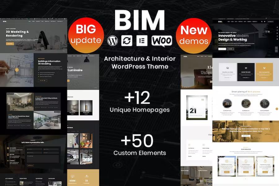 BIM - Architecture & Interior Design Elementor WordPress Theme