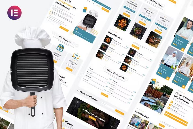 Preview image for Bipang - BBQ & Grill Restaurant Elementor Template Kit