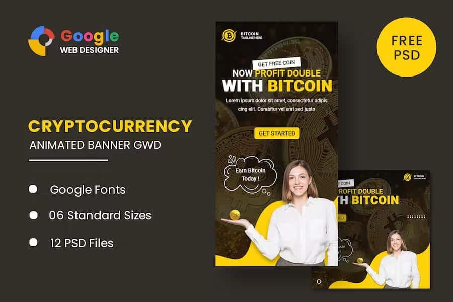 Bitcoin Animated Banner Google Web Designer listing image