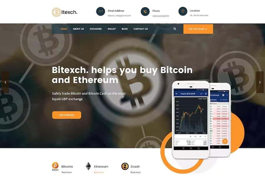 Bitexch Digital Currency and Bitcoins HTML Template
