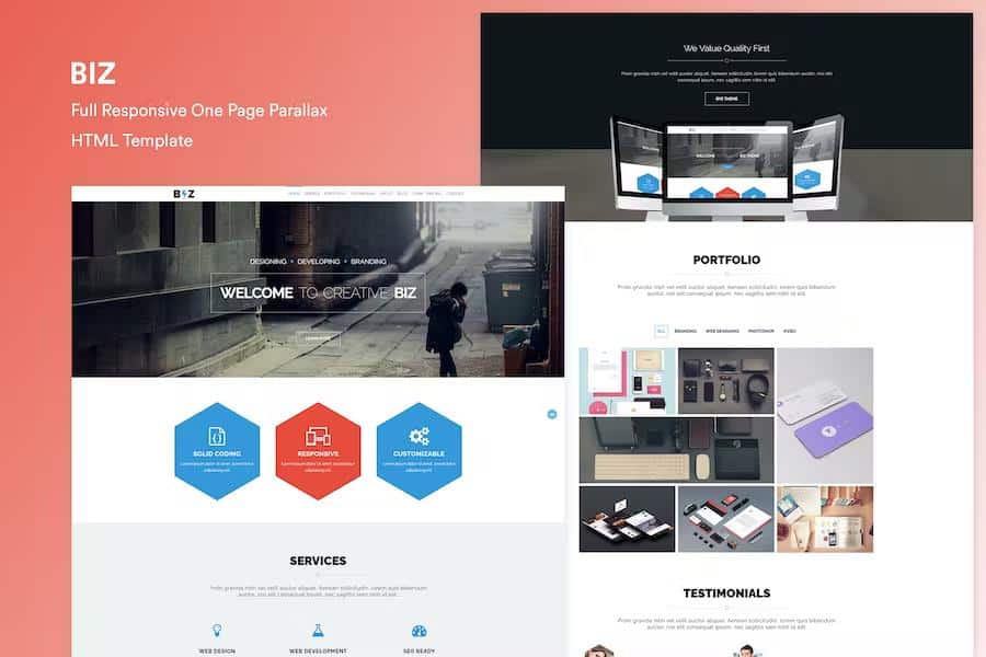 BIZ - One Page Parallax HTML Template