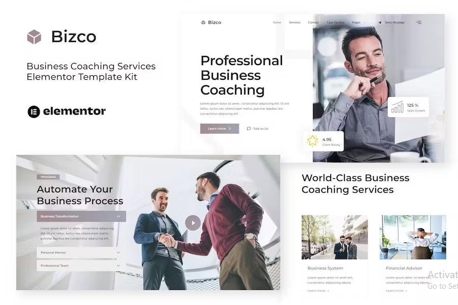Bizco - Business Coaching Elementor Template Kit listing image
