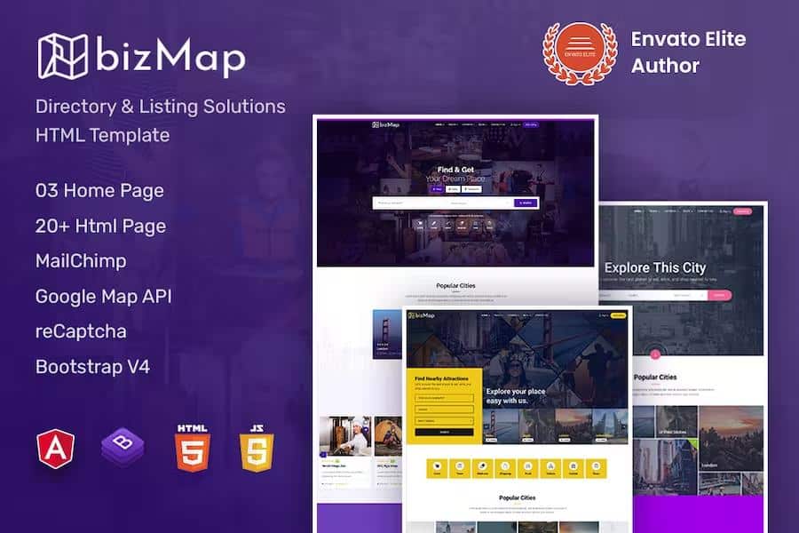 BizMap - Directory Listing Angular 12 Template