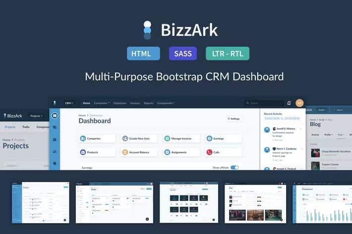 BizzArk - Multi-Purpose Business CRM Saas Admin