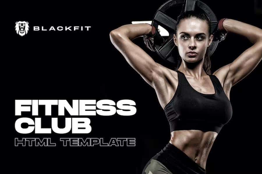 Product preview supplied for Blackfit - Fitness Gym Club Website Template