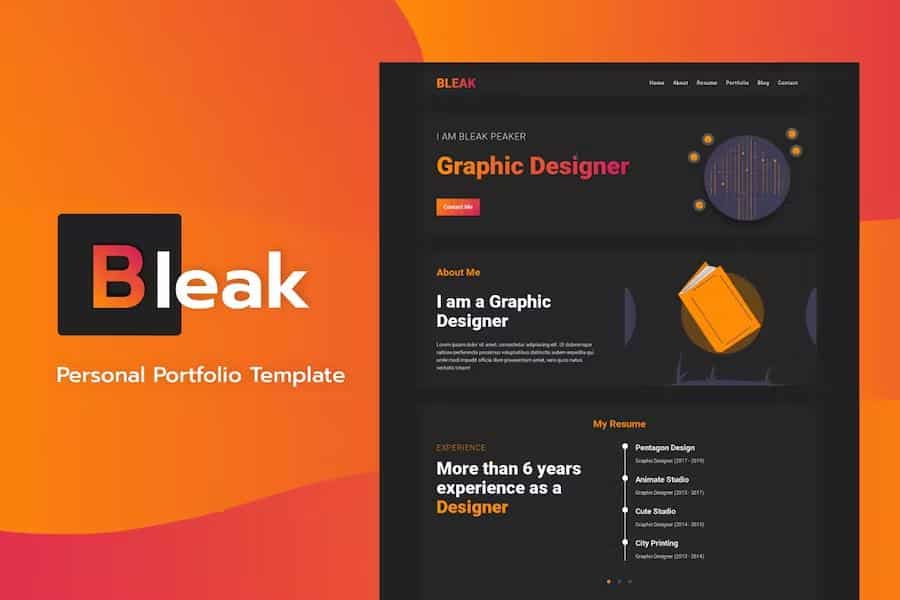 Bleak - Personal Portfolio Template