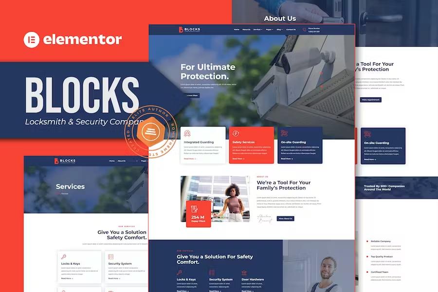 Preview image for Blocks - Locksmith & Security Company Elementor Template Kit