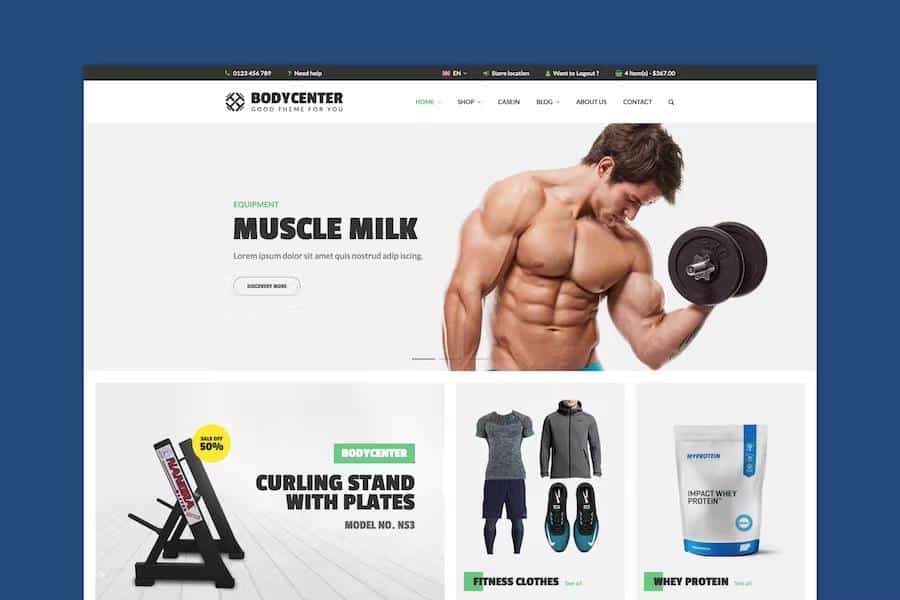 BodyCenter - Gym, Fitness WooCommerce WordPress Theme