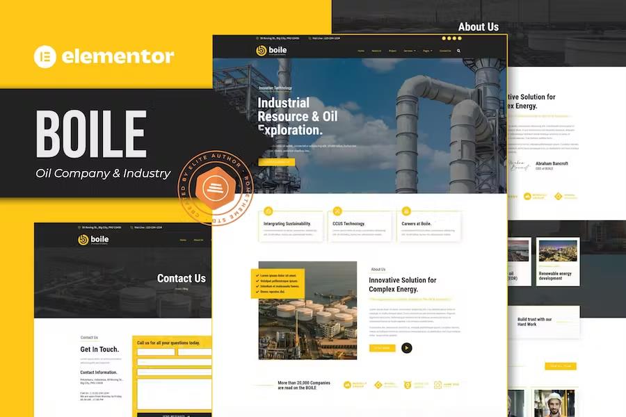 Boile - Oil Company & Industry Elementor Template Kit listing image
