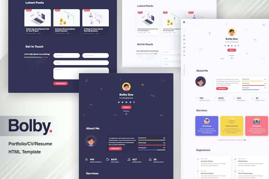 Bolby - Portfolio CV Resume HTML Template