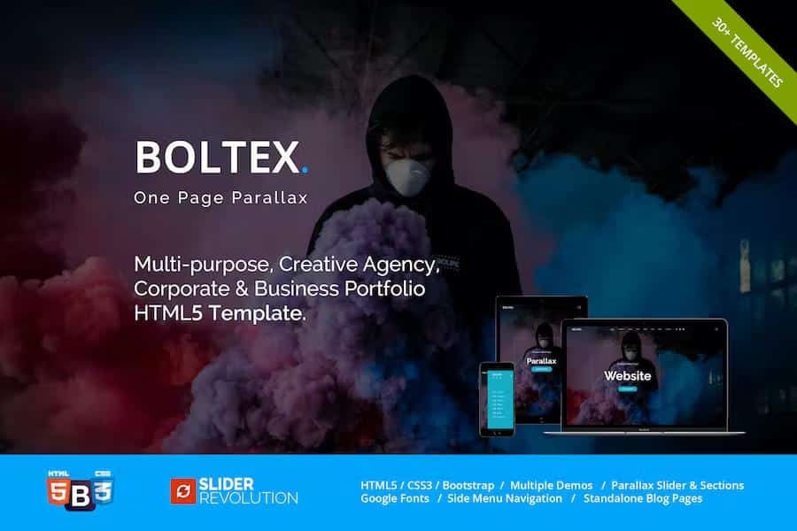 Boltex - One Page Parallax product preview