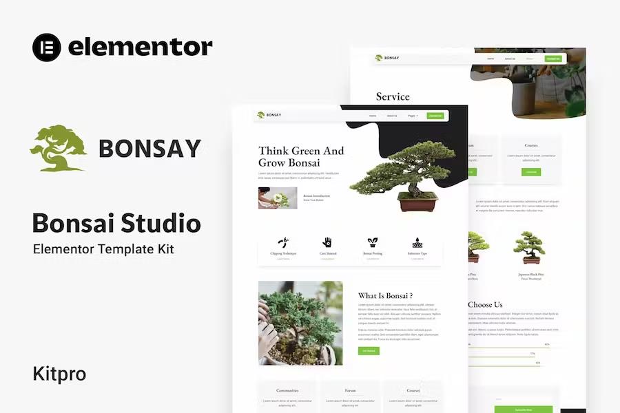 Bonsay - Bonsai Studio Elementor Template Kit product preview