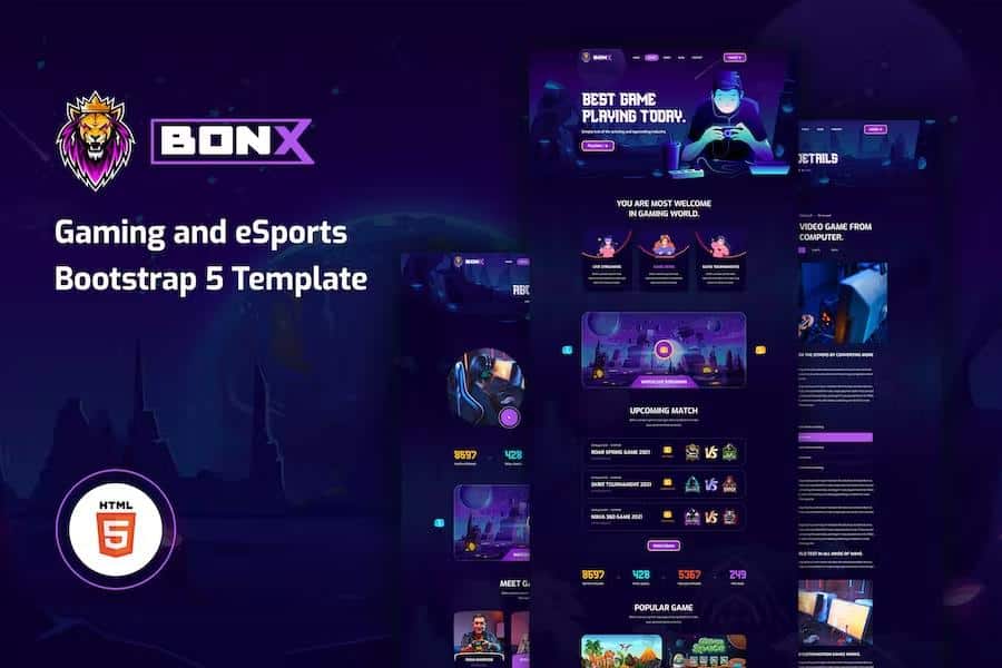 Bonx - Gaming Website Template HTML5 Version