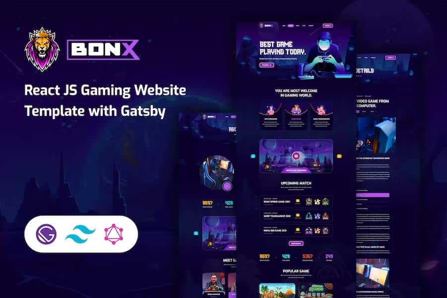 Bonx - Gatsby Gaming Template