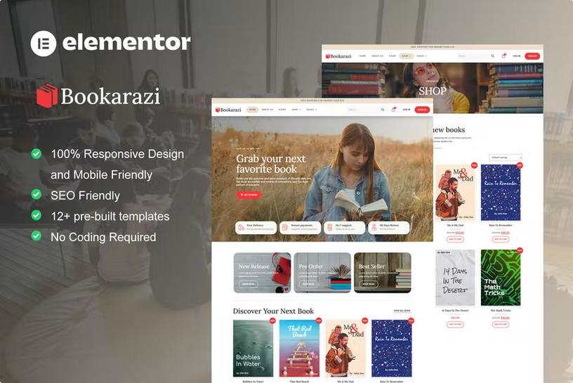 Bookarazi - Author & Publisher Elementor Template Kit