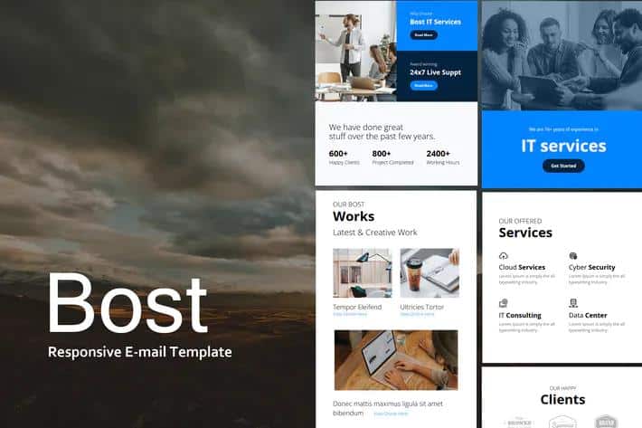 Bost Mail - Responsive E-mail Template + Online Access + Mailster + MailChimp