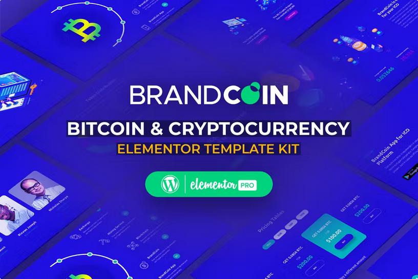 BrandCoin - Cryptocurrency Elementor Template Kit product preview