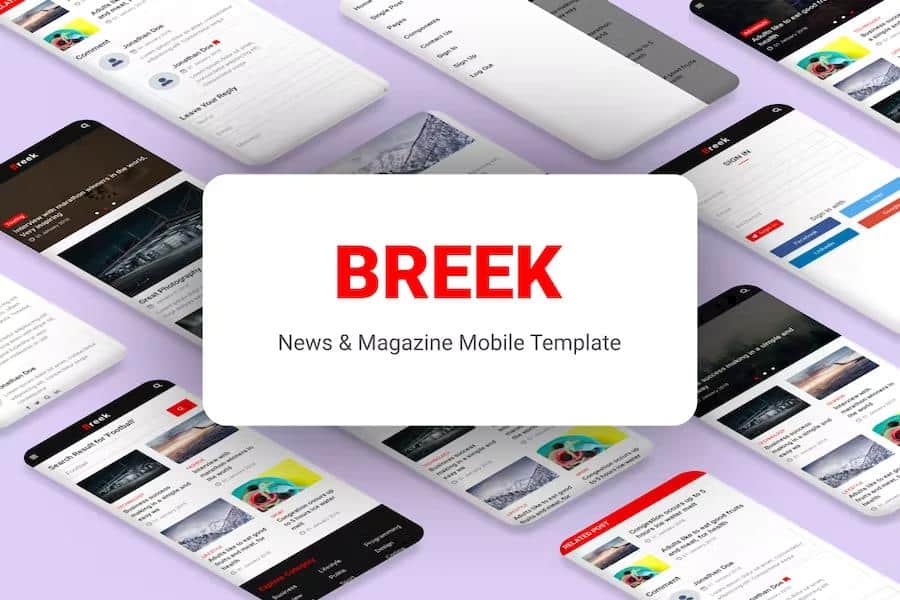 Breek - News & Magazine Mobile Template
