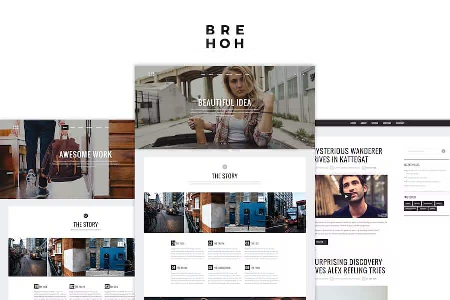 Product preview supplied for Brehoh - Responsive One Page Portfolio HTML Template
