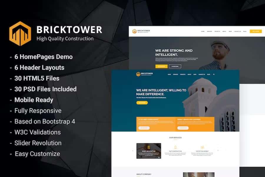 Bricktower - Construction and Building Company HTML5 Template