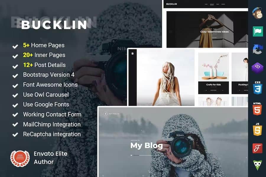 Bucklin - Creative Personal Blog HTML Template