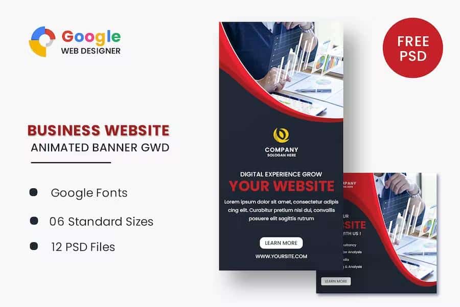 Build Website Animated Banner GWD