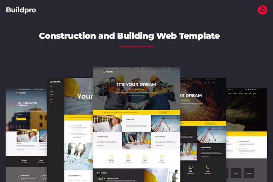 Preview image for BuildPro - Construction HTML Templates