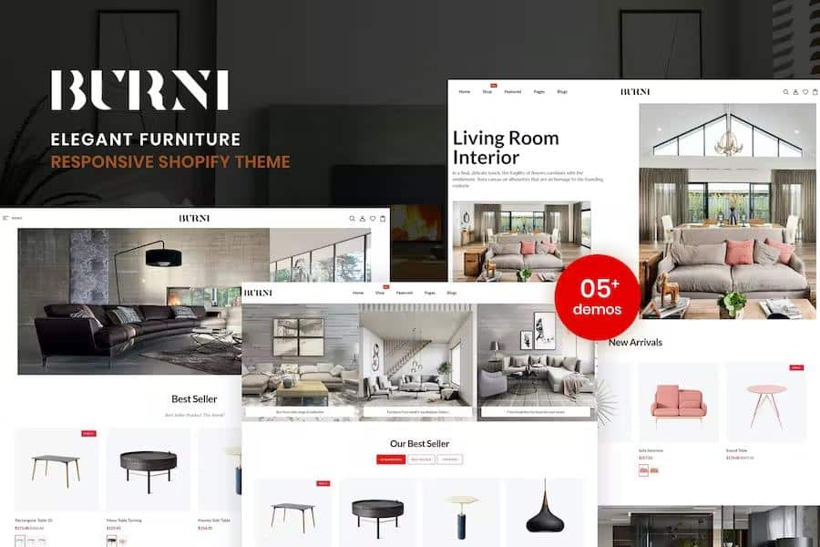 Product preview supplied for Burni - Elegant Furniture Shop For Shopify