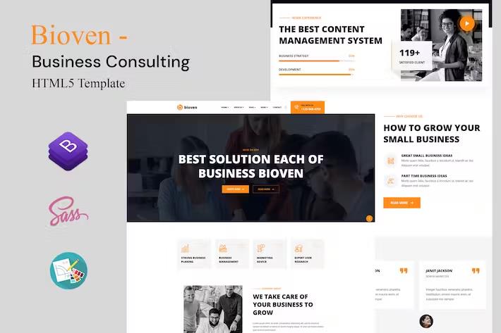 Preview image for Bioven - Business Consulting HTML5 Template