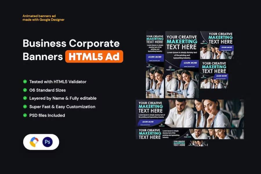 Business, Corporate Banners HTML5