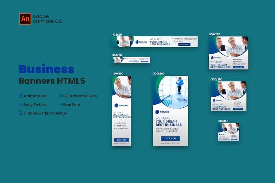 Business Web Banners Ad HTML5 - Animate CC
