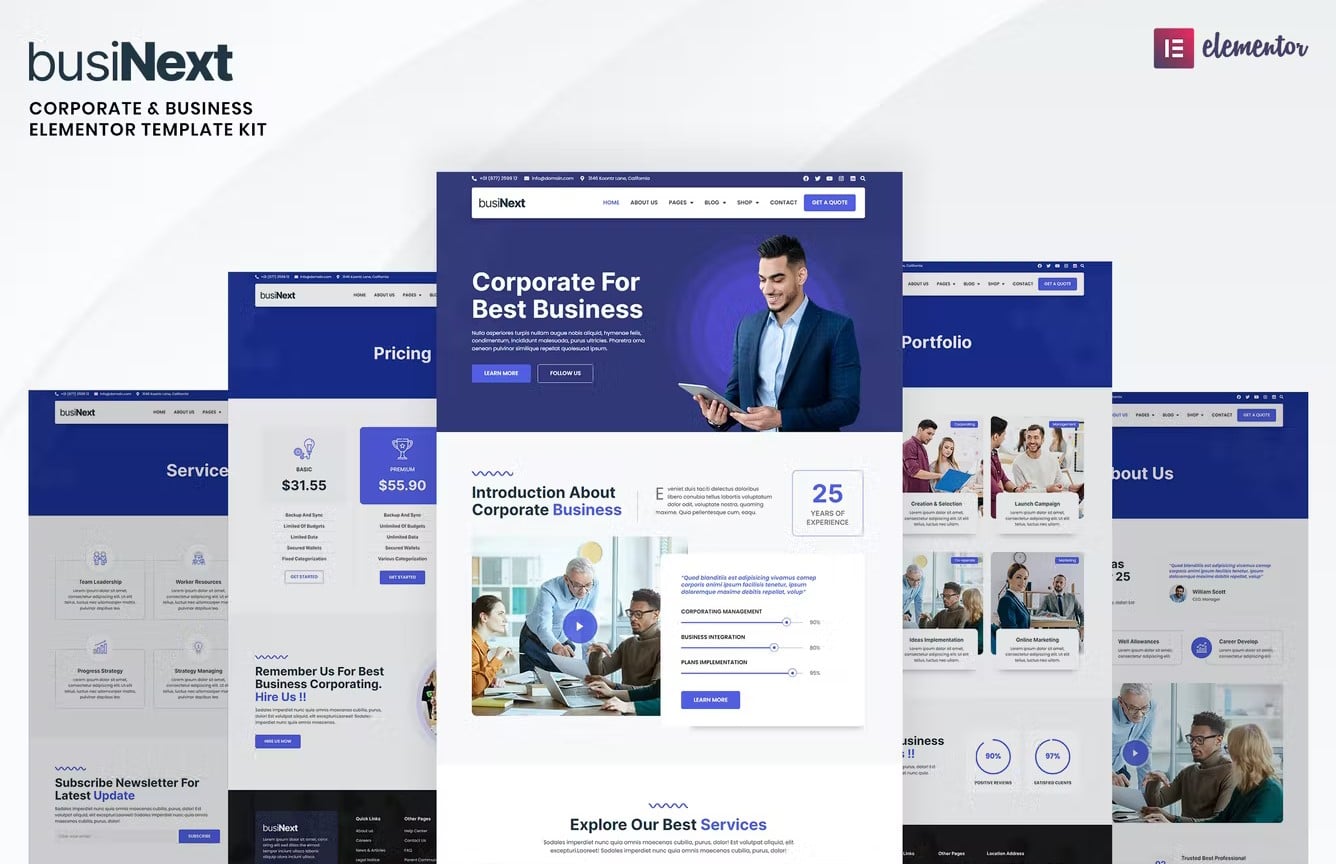 Businext - Corporate Business Elementor Template Kit
