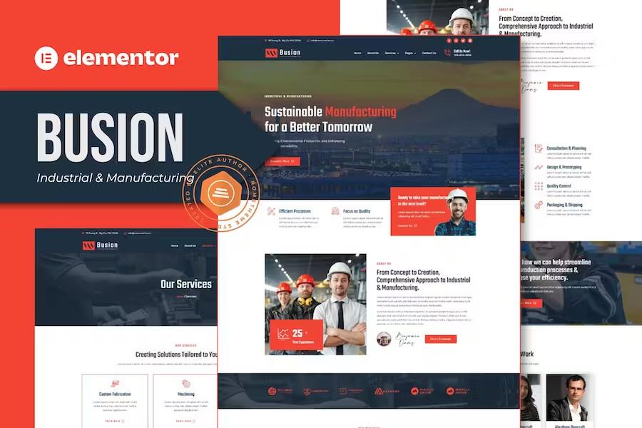 Busion - Industrial & Manufacturing Elementor Pro Template KIt listing image