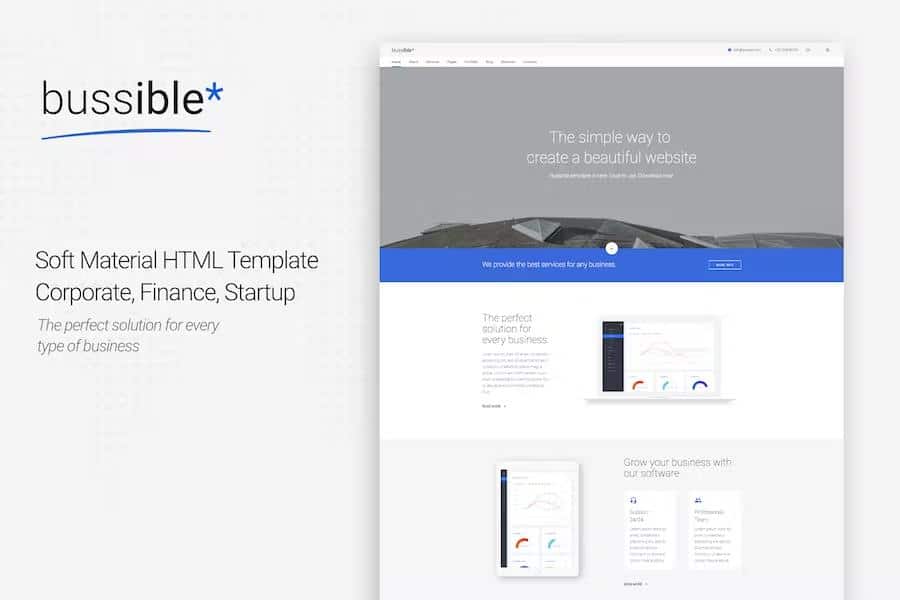 Bussible - Soft Material Corporate, Finance, Startup HTML Template