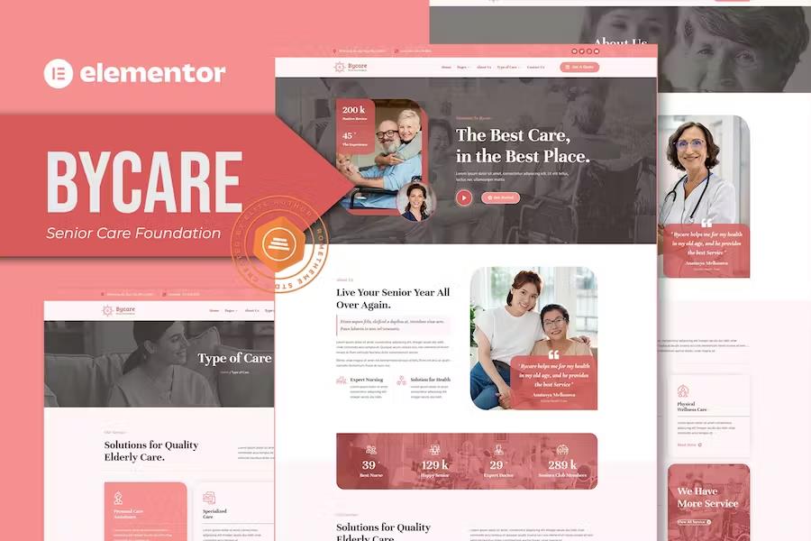 Preview image for Bycare - Senior Care Foundation Elementor Template Kit