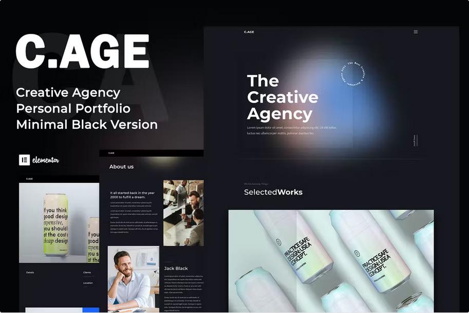 C.AGE - Creative Agency Personal Portfolio Elementor Template Kit product preview