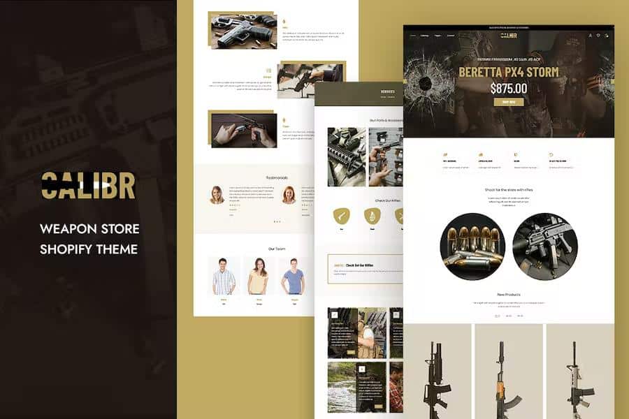 Calibr - Weapon Shop & Single Product eCommerce Shopify Theme
