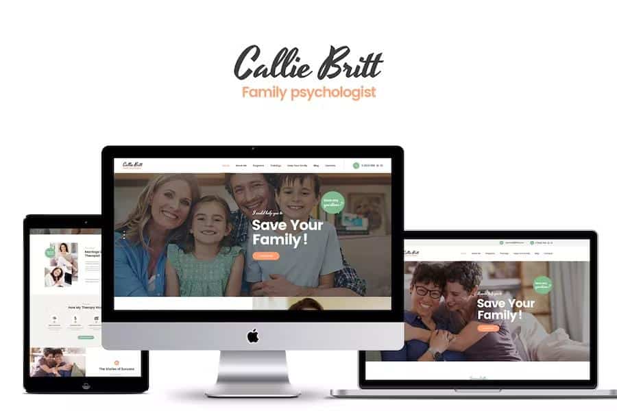 Callie Britt - Family Counselling Psychology WordPress Theme