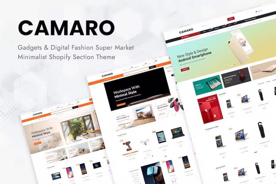 Camaro - Gadgets & Digital Fashion Super Market Minimalist Shopify Section Theme