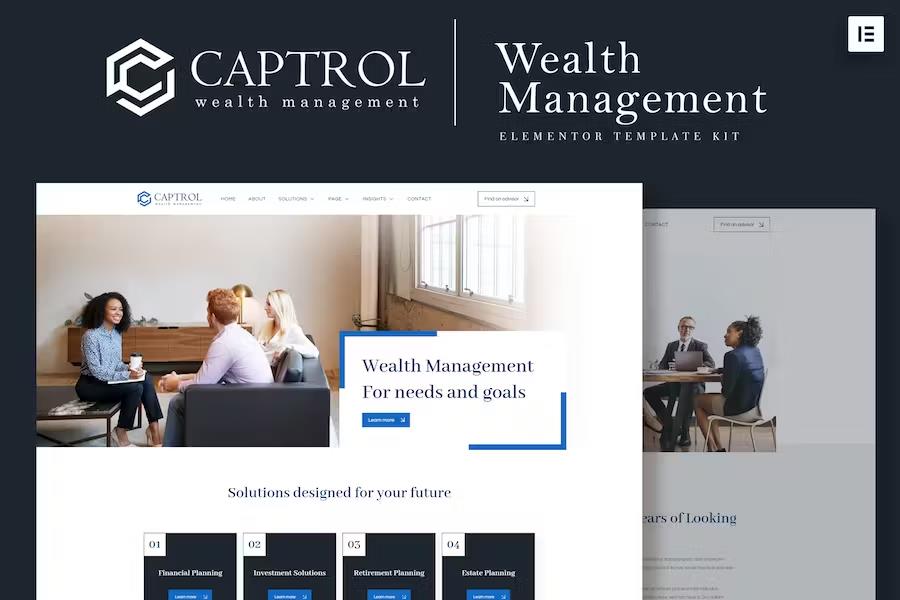 Product preview supplied for Captrol - Wealth Management Elementor Template Kit