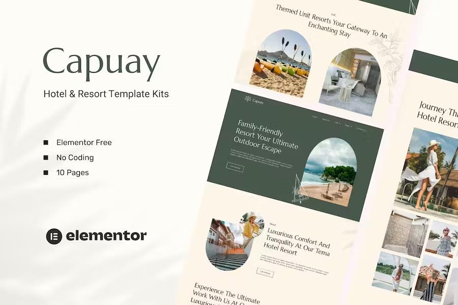 Product preview supplied for Capuay - Hotel & Resort Elementor Template Kit