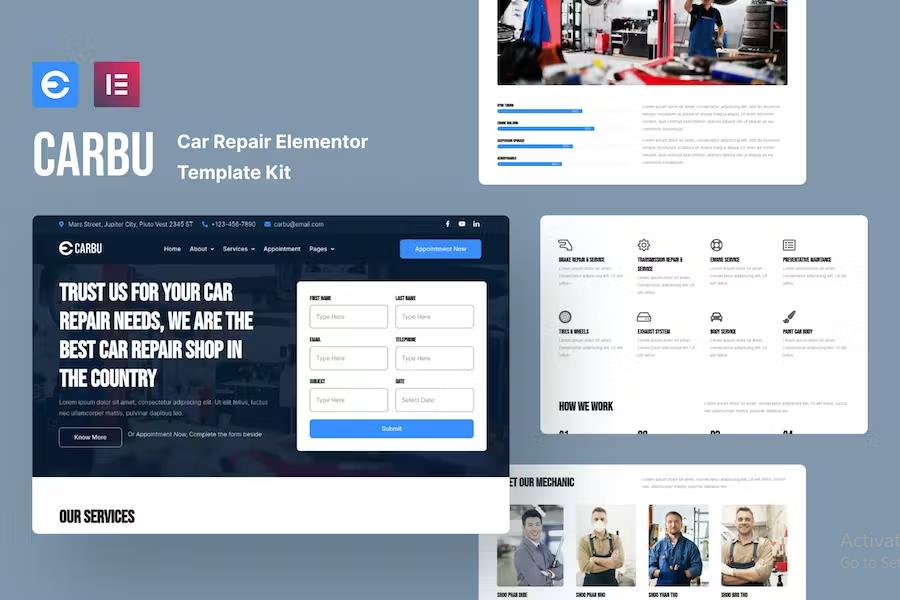 Carbu - Car Repair Elementor Template Kit listing image