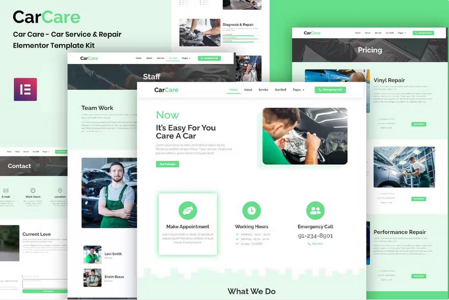 Preview image for CarCare - Auto Service & Repair Elementor Template Kit
