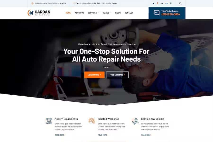 Cardan - Car Repair Services HTML Template