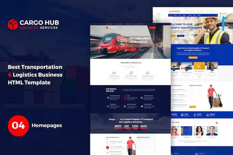 Product preview supplied for Cargo HUB - Logistics HTML Template