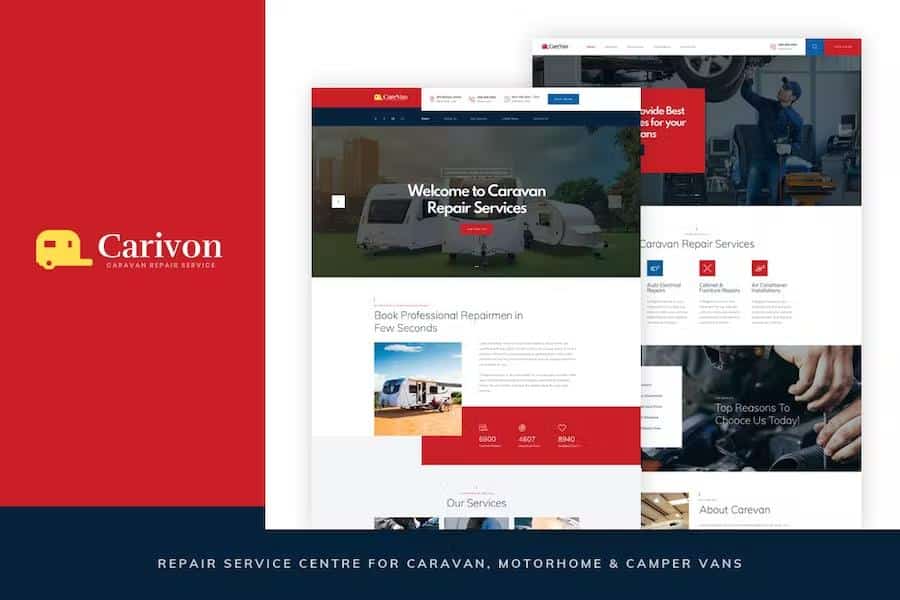 Carivon - Repair Service Centre for Caravan & Motorhome HTML Template